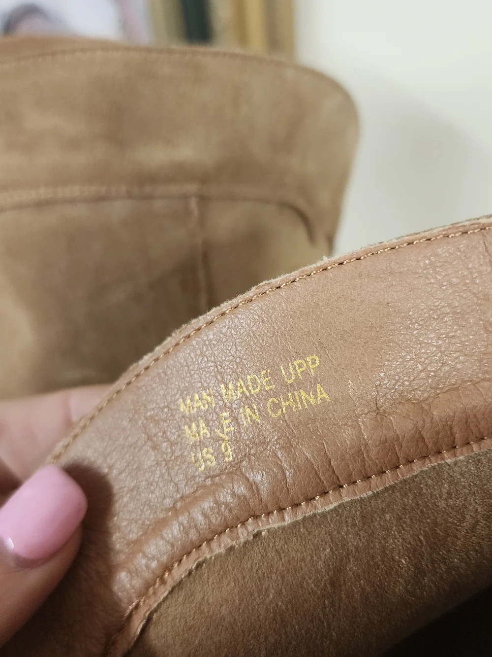 Oasis Society Suede Boots in Tan — Classic Western-Style Heel - Picture 4 of 5